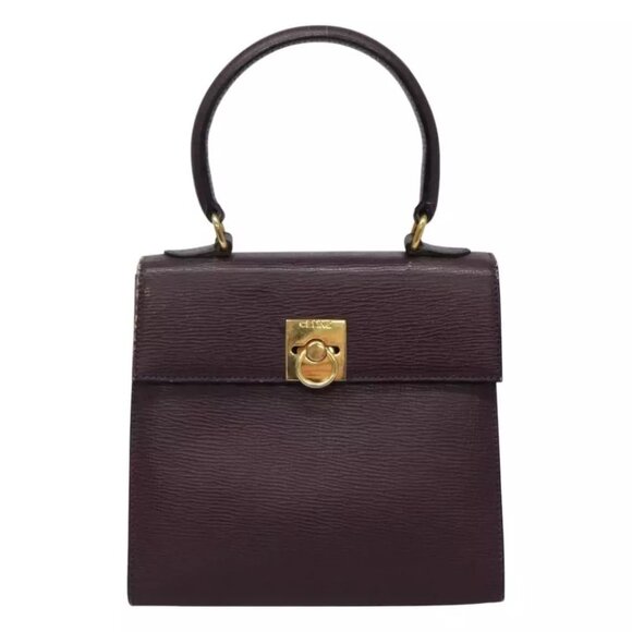 CELINE Hand Bag Leather Purple - Picture 1 of 15